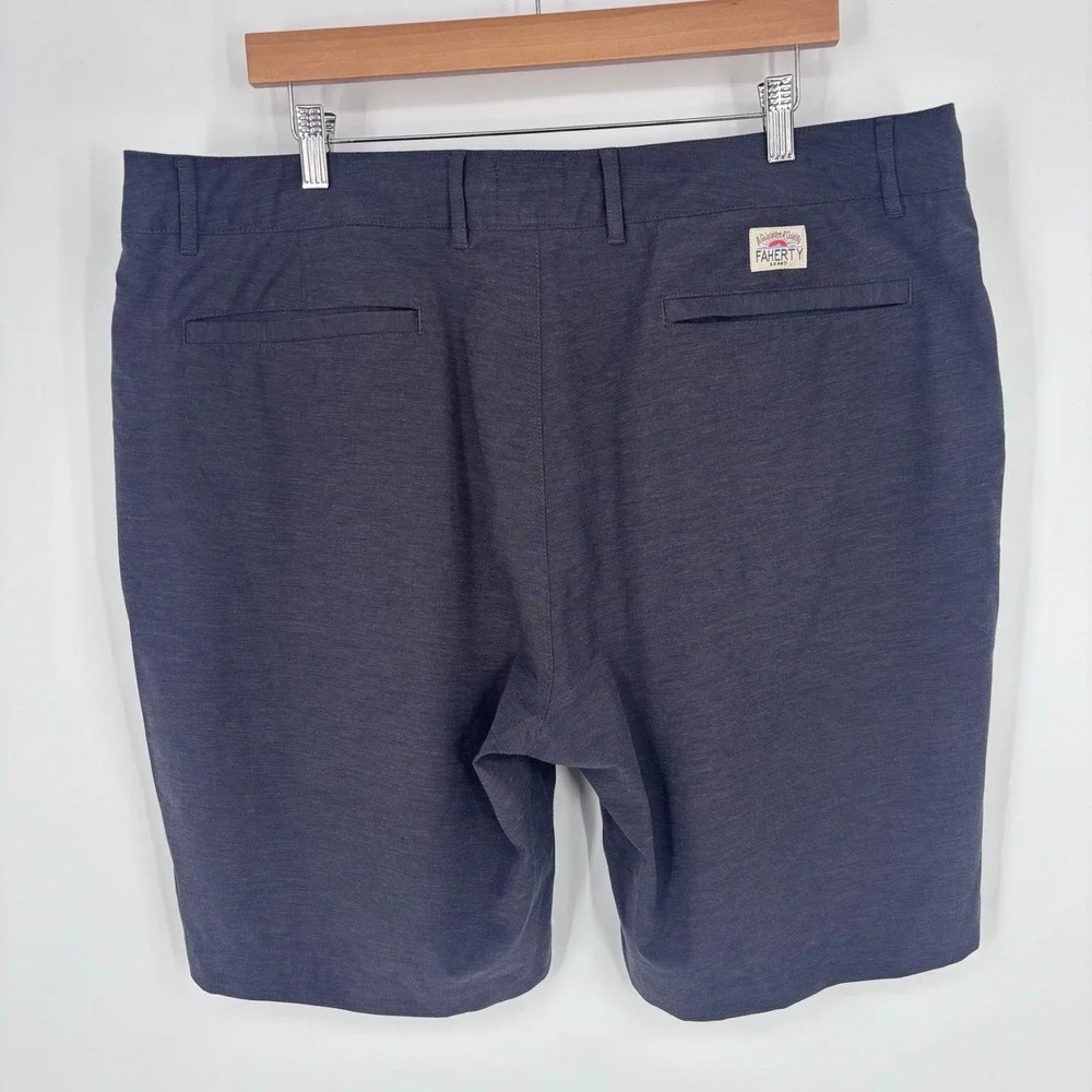 Faherty All Day Shorts Mens 38 Charcoal Grey Hybrid Stretch Drawstring Preppy